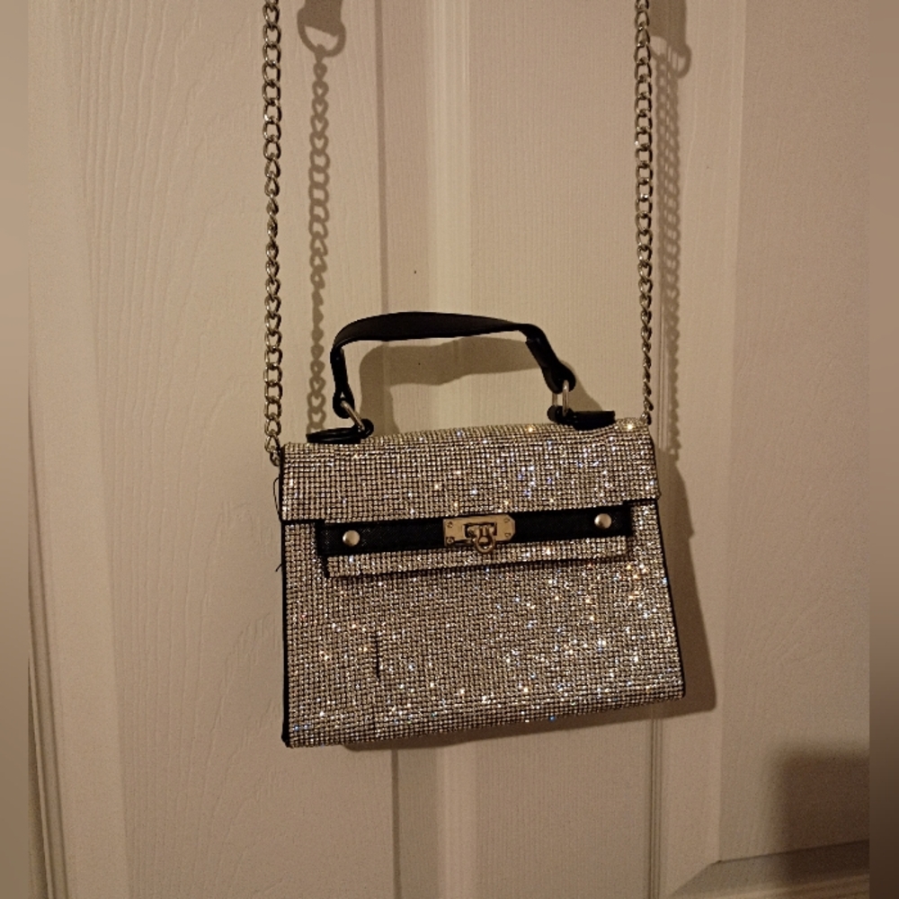 Like Dreams Small Black 🖤 Silver Rhinestone Purse